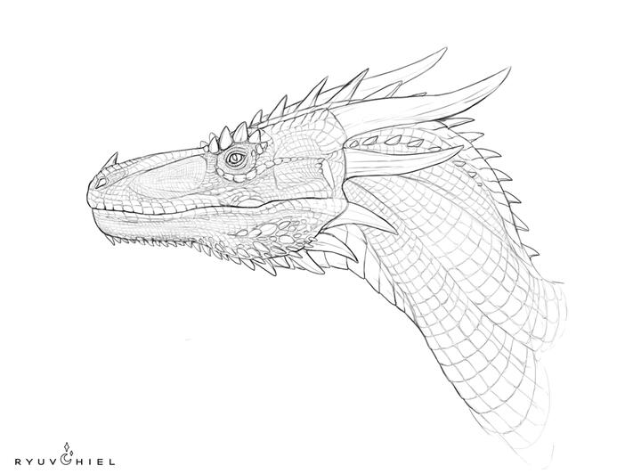 Headshot of my dragon OC - Svergoth :)